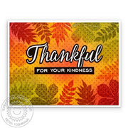 Sunny Studio Fall Leaves Distress Embossing Glaze Handmade DIY Autumn Card using Elegant Leaves 4x6 Clear Craft Stamps