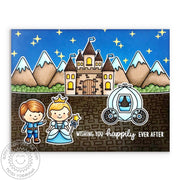 Sunny Studio Fairytale Princess Happily Ever After Wedding Card (using Enchanted Clear Stamps)