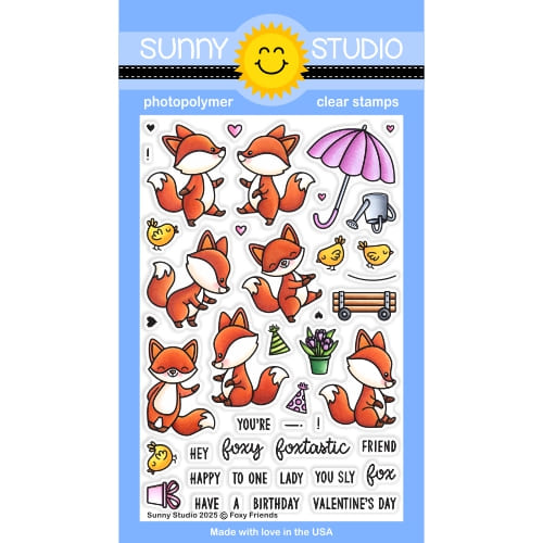 Sunny Studio Stamps Foxy Friends Clear Photopolymer 4x6 Stamp Set for Stamping, Cardmaking, Scrapbooking, & Paper Crafts