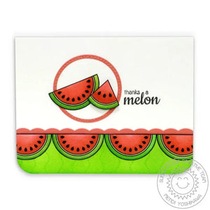Sunny Studio Stamps Fresh & Fruity Thanks A Melon Punny Watermelon Thank You Card