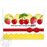 Sunny Studio Stamps Lemon, Strawberries & Cherries Sending Big Squeeze Summer Card using Fresh Lemon Metal Cutting Craft Dies