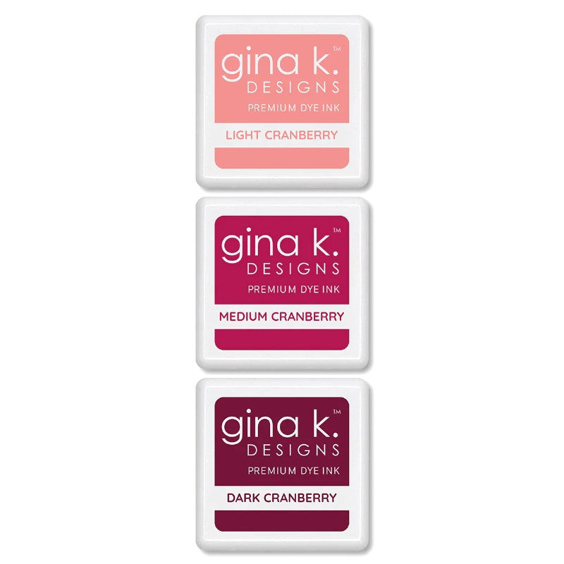 Gina K. Cranberry Ink Cube Set of Three 1" Color Companions Premium Dye Ink Trio