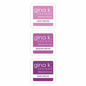 Gina K. Orchid Ink Cube Set of Three 1" Color Companions Premium Dye Ink Trio