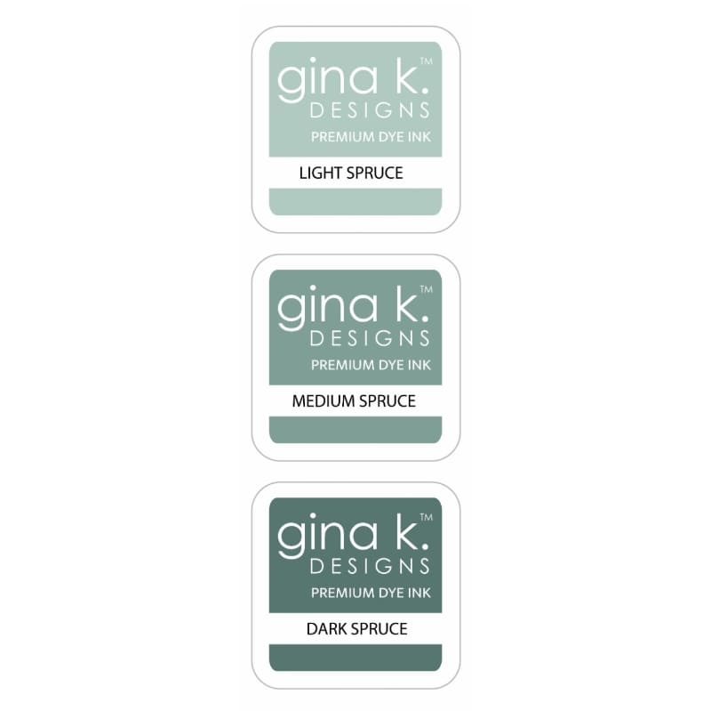Gina K. Spruce Ink Cube Set of Three 1" Color Companions Premium Dye Ink Trio
