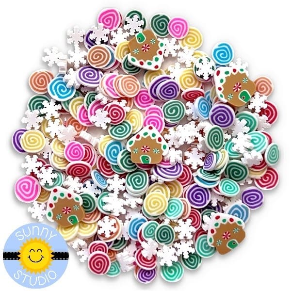 Sunny Studio Stamps Gingerbread Swirl Confetti Christmas Holiday Snowflake Polymer Clay Sprinkles Embellishment