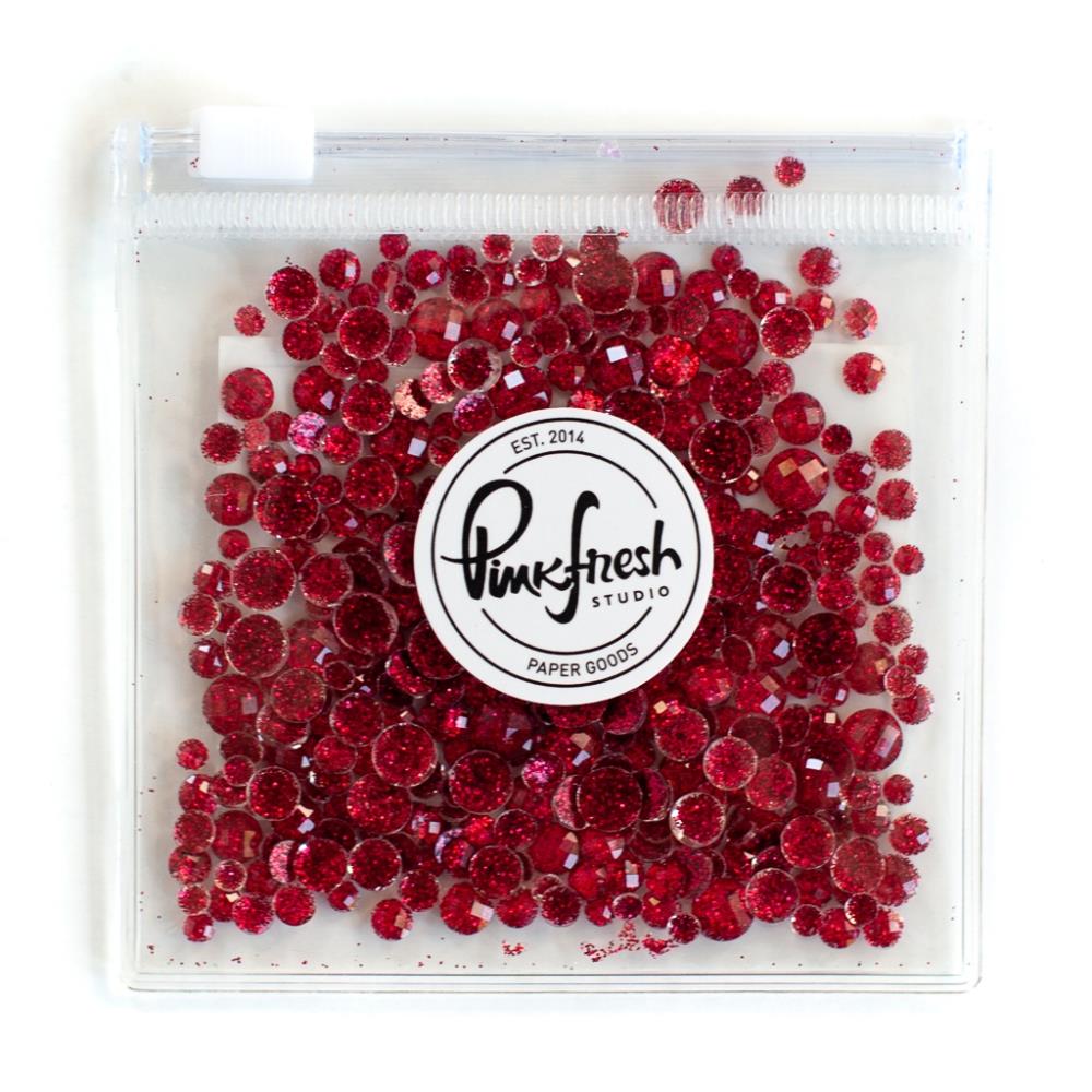 Shop Sunny Studio Stamps: PinkFresh Studio Glitter Drops Ruby Embellishment Mix for Cardmaking, Scrapbooking & Paper Crafts