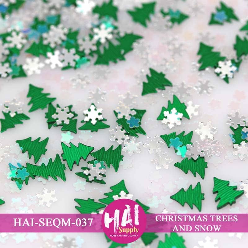 HAI Supply Xmas Christmas Trees & Snow Confetti for Holiday Cardmaking, Scrapbooking & DIY Paper Crafts