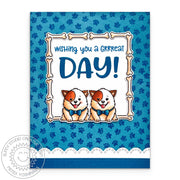 Sunny Studio Wishing you a Grrreat Day Punny Dogs Wearing Bowties Everyday Card using Happy Howl-o-ween Clear Craft Stamps