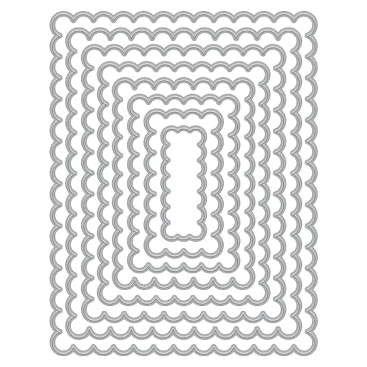Shop Sunny Studio Stamps: Hero Arts Nesting Scalloped Rectangle Infinity 8-piece Metal Cutting Dies DF124
