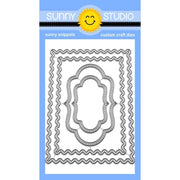 Sunny Studio Stamps Icing Rectangle Frame Wavy Ricrac Metal Cutting Craft Dies SSDIE-417