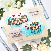 Sunny Studio "You Make The Little Moments Special" Hedgehog Birthday Card using Inside Greetings Friends Clear Craft Stamps