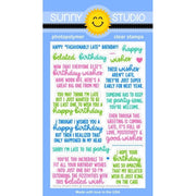 Sunny Studio Inside Greetings Belated Birthday Clear Sentiment Stamps for Stamping, Cardmaking, Scrapbooking, & Paper Crafts