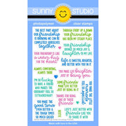 Sunny Studio Inside Greetings Friends 4x6 Card Sentiments Clear Photopolymer Craft Stamps SSCL-397