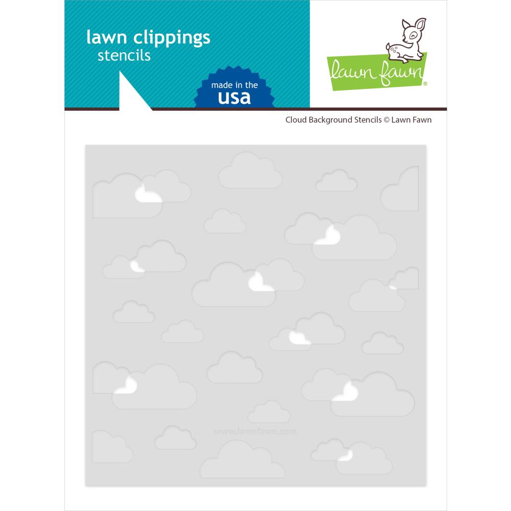Lawn Fawn Cloud Background Stencils 2-piece 6x6 Set LF3110