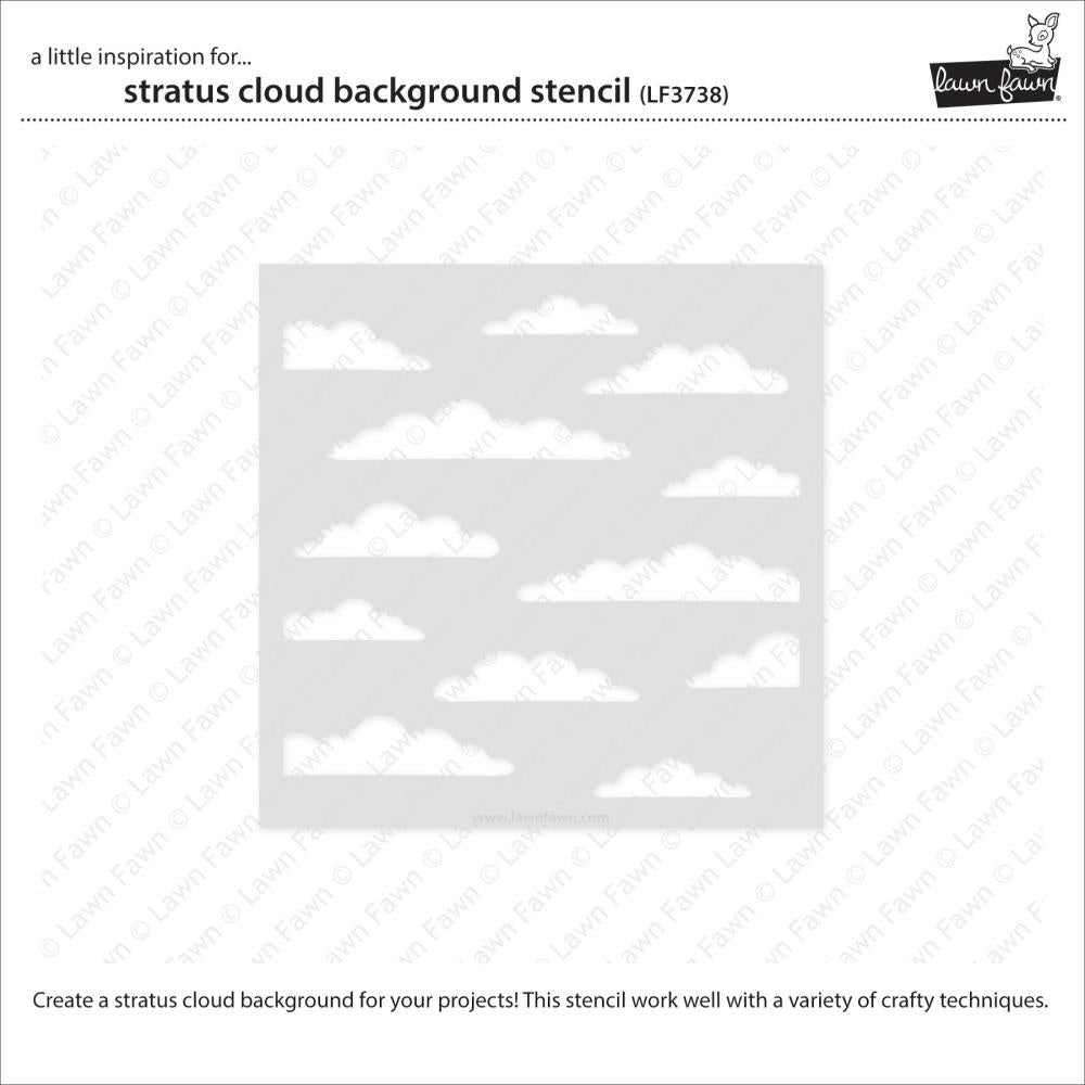 LF3738_Lawn Fawn Stratus Cloud Background Stencil For Cardmaking & DIY Paper Crafts