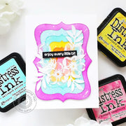 Sunny Studio Stamps Colorful Stitched Frames& Floral Flowers Summer Card using Limitless Labels 1 Metal Cutting Craft Dies