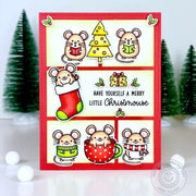 Sunny Studio Have Yourself A Merry Little Christmouse Punny Holiday Mouse Christmas Card using Merry Mice Clear Craft Stamps