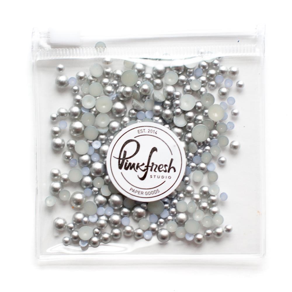 Shop Sunny Studio Stamps: PinkFresh Studio Metallic Pearls Matte Silver Embellishment for Cards, Scrapbooking & Paper Crafts