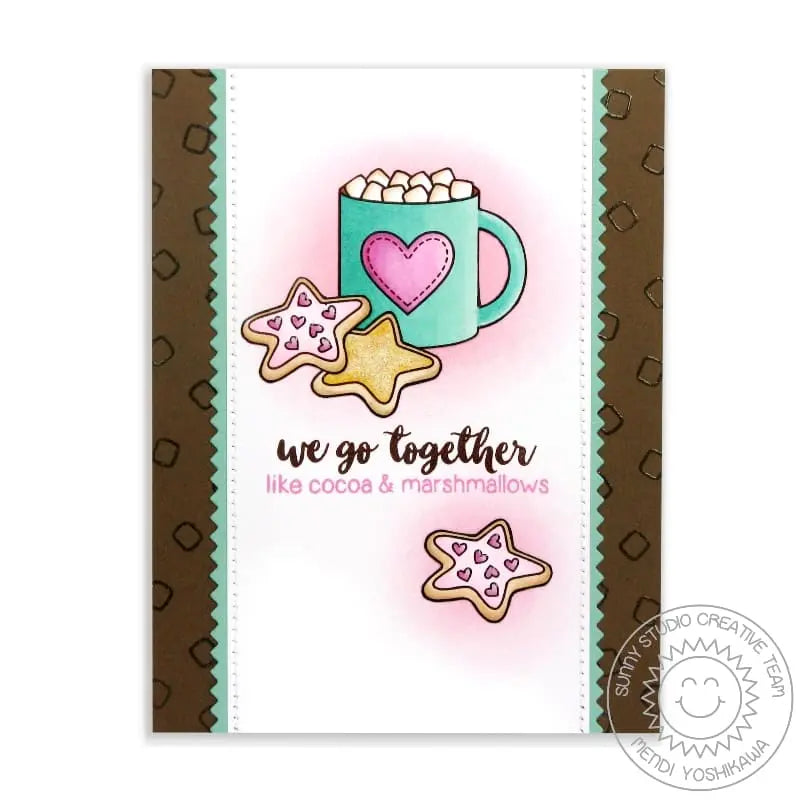 Sunny Studio Stamps Mug Hugs We Go Together Like Hot Cocoa & Marshmallows Card