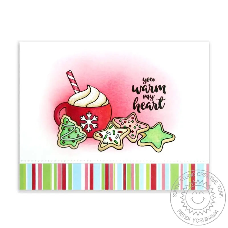 Sunny Studio Stamps Mug Hugs You Warm My Heart Hot Cocoa & Christmas Cookies Card