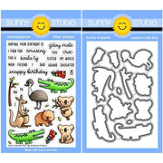 Sunny Studio Outback Critters 4x6 Clear Aussie Australian Animal Stamps & Metal Cutting Craft Dies