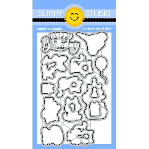 Sunny Studio Stamps Party Pets Dies 19-Piece Metal Cutting Craft Die Set for Cardmaking, Scrapbooking & Papercrafting