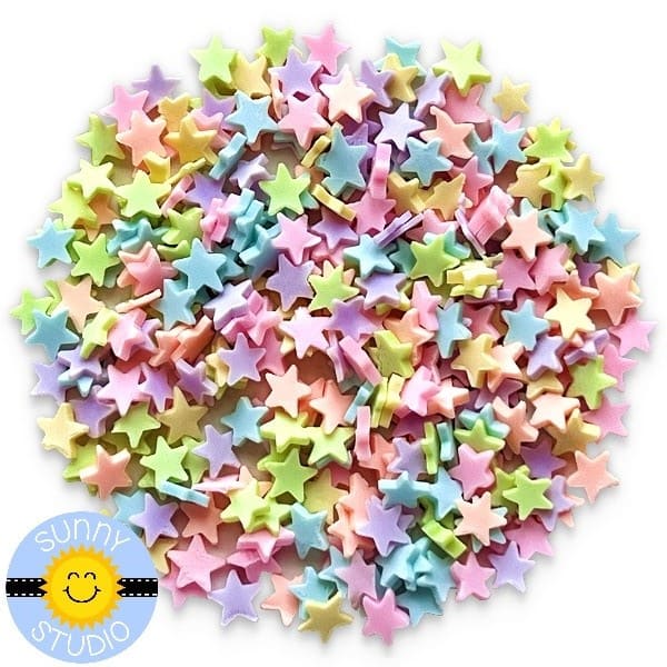 Sunny Studio Stamps Pastel Clay Star Confetti Sprinkles Embellishments for Paper Crafts and Shaker Cards SSEMB-139