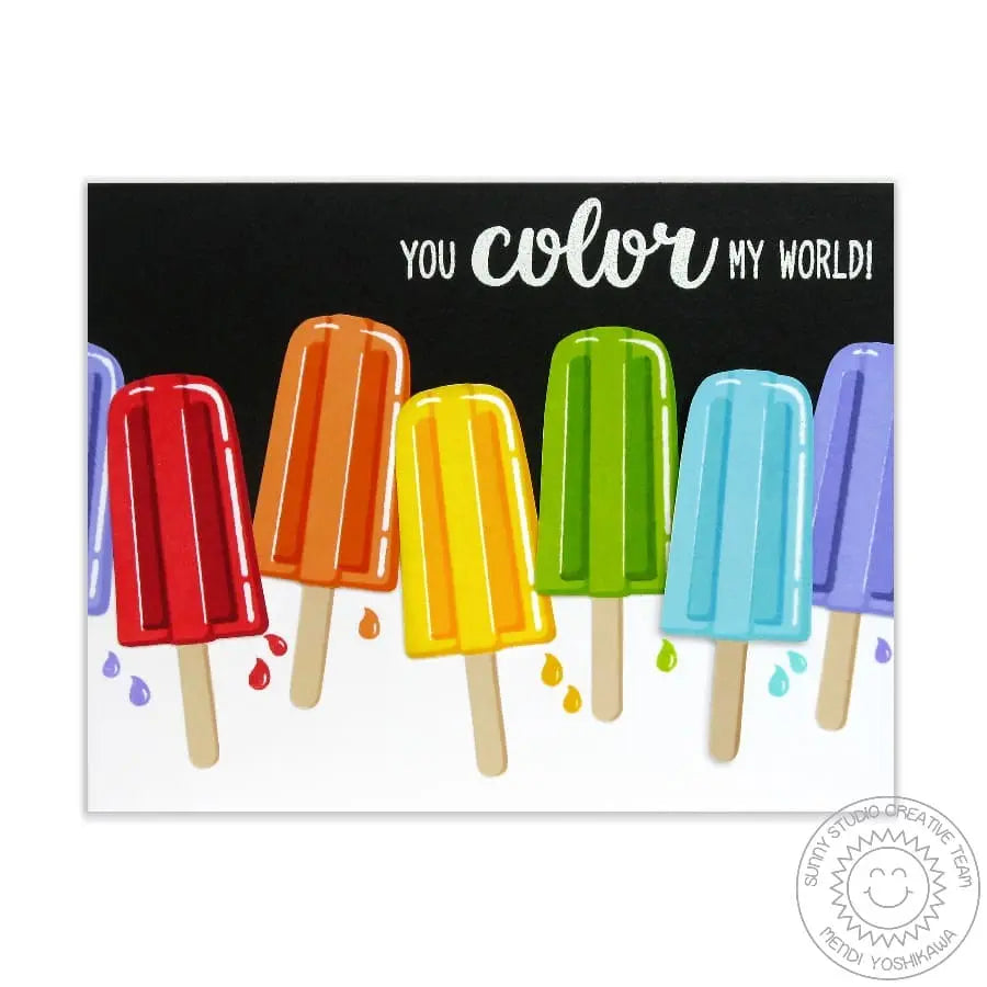 Sunny Studio Stamps Perfect Popsicles You Color My World Card