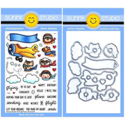 Sunny Studio Stamps Plane Awesome Critters In Airplane Flying 4x6 Clear Photopolymer Stamps & Metal Cutting Craft Dies Set