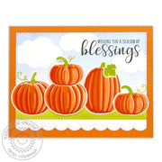 Sunny Studio Stamps Pretty Pumpkins Season of Blessings Fall Card (using Pretty Pumpkins Clear Layering Stamps)