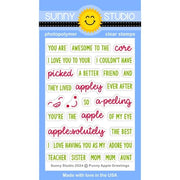 Sunny Studio Punny Apple Greetings 4x6 Clear Photopolymer Fall Sentiments Stamps