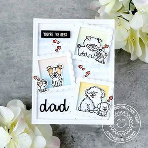 Sunny Studio Stamps You're the best Dad Dog Themed Father's Day Card (using Fancy Frames Square Metal Cutting Dies)