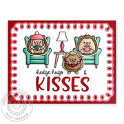 Sunny Studio Hedgehogs In Armchairs Hedge Hugs & Kisses Handmade Valentine's Day Card using Quill Cuties Clear Craft Stamps
