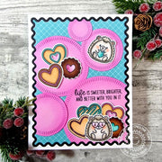 Sunny Studio Life is Sweeter & Better with You Hedgehog with Cookies Circles Card using Baked with Love Clear Craft Stamps