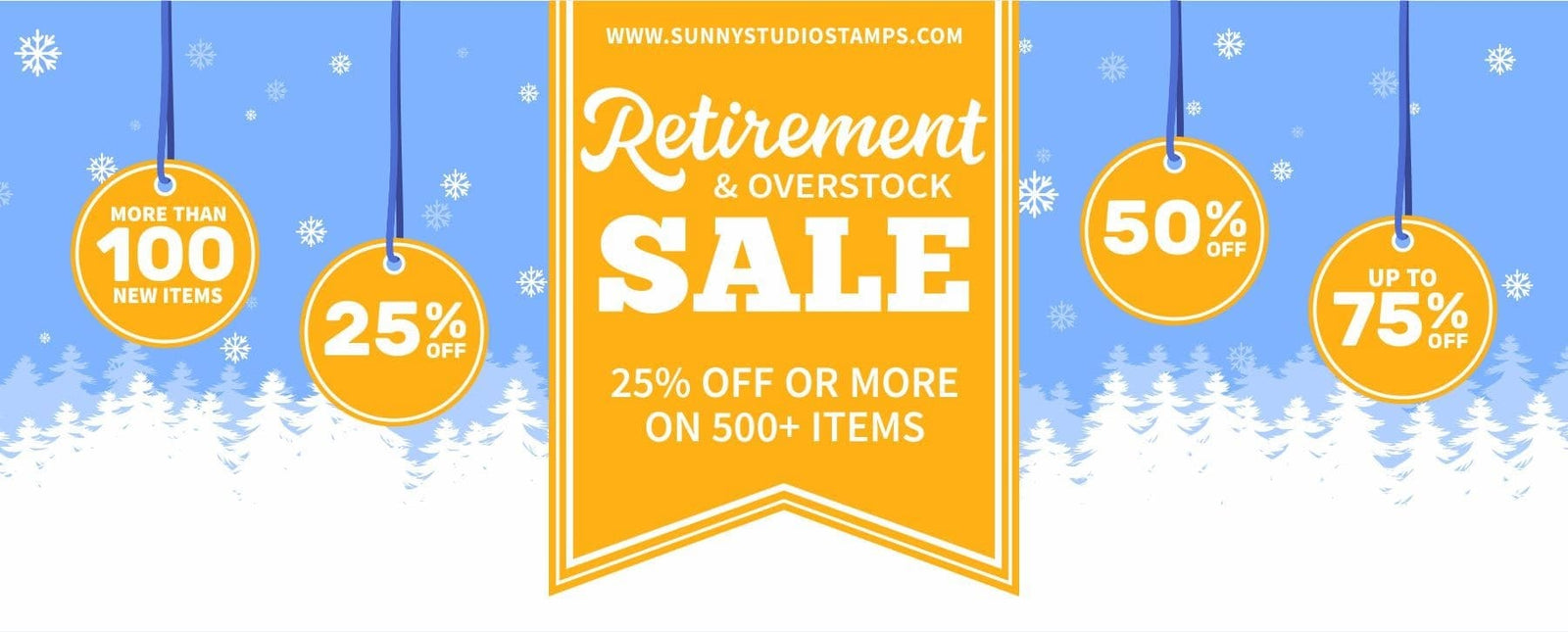 Save 25% off or more on 500+ items at Sunny Studio Stamps Retirement & Overstock Sale