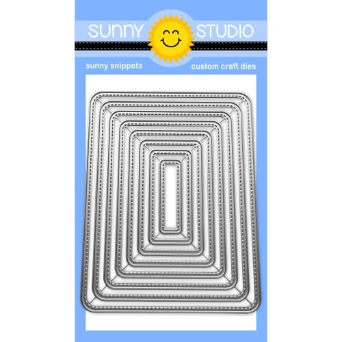Sunny Studio Stamps Stitched Rounded Rectangle Mat 8-piece Nesting Metal Cutting Craft Dies for Cardmaking & Scrapbooking