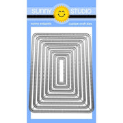 Sunny Studio Stamps Stitched Rounded Rectangle Mat 8-piece Nesting Metal Cutting Craft Dies for Cardmaking & Scrapbooking