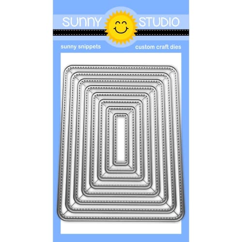 Sunny Studio Stamps Stitched Rounded Rectangle Mat 8-piece Nesting Metal Cutting Craft Dies for Cardmaking & Scrapbooking