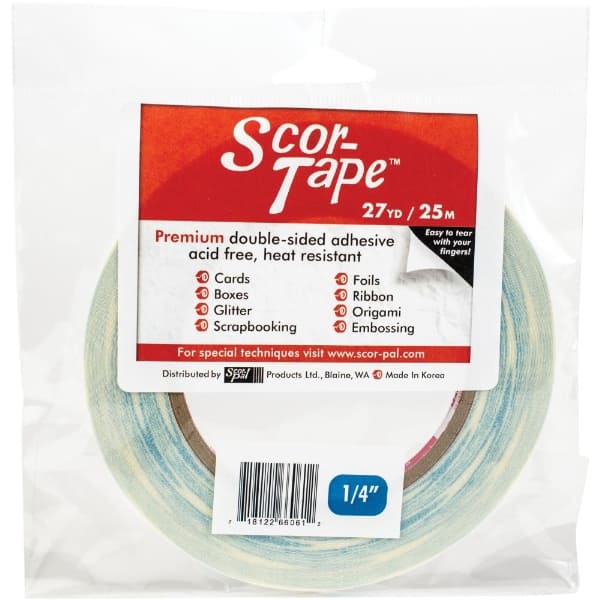 Scor-Tape Double-Sided Adhesive Premium & Acid-Free 1/4 wide, 27