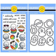 Sunny Studio Sealiously Sweet Summer Seals, Beach Ball, Watermelon, Flip Flops & Sunglasses Clear Stamps & Metal Craft Dies