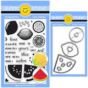 Sunny Studio Stamps Slice of Summer Layered Watermelon, Lemon & Lime Citrus Slices Clear Stamps & Metal Cutting Craft Dies