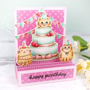 Scrappy Cat Clear Stamps Happy Birthday to You Card Making Words Make Wish  Cake