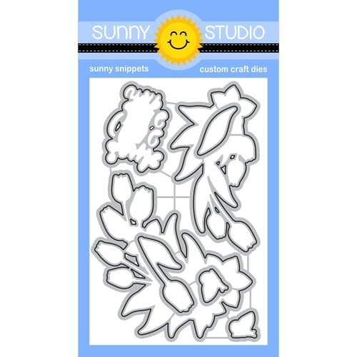 Sunny Studio Stamps Spring Garland Tulip & Daffodil Floral Flowers Dies 7-Piece Metal Craft Set SSDIE-414