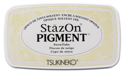 Tsukineko Stazon Pigment Ink-Snowflake White Opaque Solvent Stamp Pad SZ-PIG-001