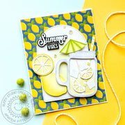 Sunny Studio Stamps Summer Jar Mug Lemonade & Lemons Card by Amanda Fitterer using Summer Splash 6x6 Patterned Paper Pad