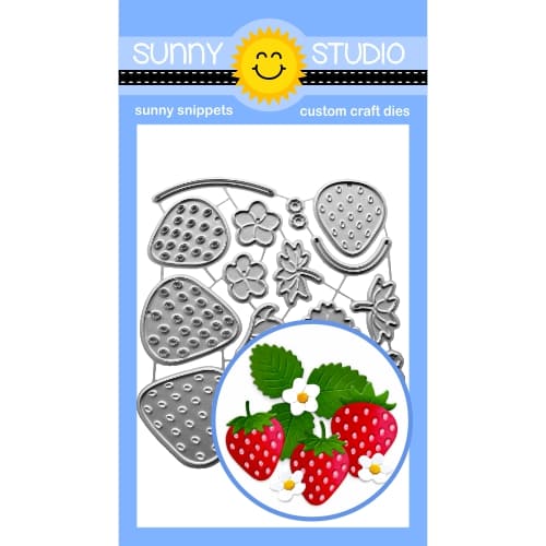 Sunny Studio Stamps Strawberry Patch Metal Cutting Craft Dies with Leaves, Blossoms & Vines SSDIE-372