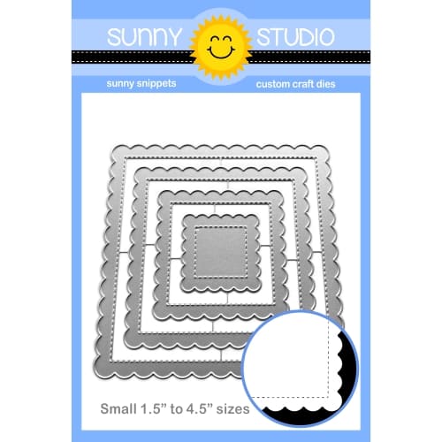 Sunny Studio Stamps Scalloped Square 1 Small Metal Cutting Dies Craft Set SSDIE-380