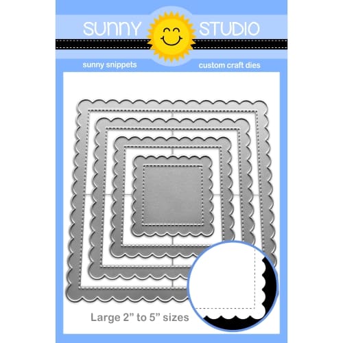 Sunny Studio Stamps Scalloped Square 1 Large Metal Cutting Dies Craft Set SSDIE-381