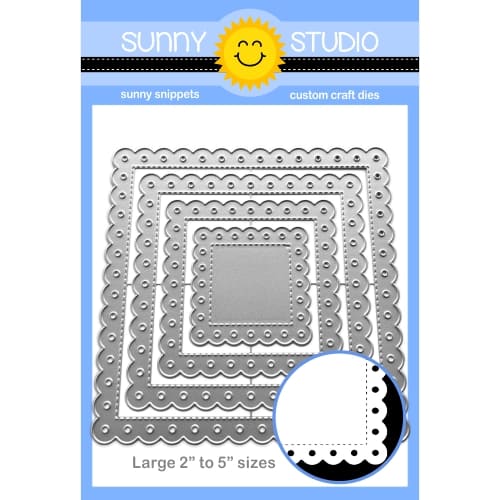 Sunny Studio Stamps Scalloped Square 2 Large Metal Cutting Dies Craft Set SSDIE-383