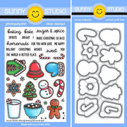 Sunny Studio Baking Spirits Bright Christmas Holiday Sugar Cookies, Milk & Hot Cocoa Clear Stamps & Metal Craft Dies